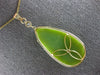 EXTRA LARGE .10CT OLD MINE DIAMOND & AAA JADE 14KT YELLOW GOLD 3D PENDANT 27336