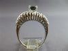 ESTATE 1.07CT DIAMOND & AAA SAPPHIRE 14KT WHITE GOLD 3D V SHAPE ENGAGEMENT RING