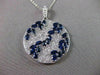ESTATE 4.23CT DIAMOND & AAA SAPPHIRE 14KT WHITE GOLD FLOATING CIRCLE PENDANT