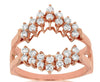 LARGE .65CT DIAMOND 14KT ROSE GOLD 2 ROW V SHAPE INSERT WEDDING ANNIVERSARY RING