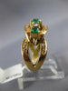 WIDE 1.31CT DIAMOND & EMERALD 18KT YELLOW GOLD BAGUETTE & ROUND ANNIVERSARY RING