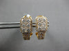 1.42CT DIAMOND 18K ROSE GOLD ROUND CLUSTER RECTANGULAR UMBRELLA HANGING EARRINGS