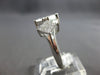 LARGE .75CT DIAMOND 14K WHITE GOLD PRINCESS GEOMETRICAL PAST PRESENT FUTURE RING