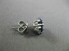 ESTATE 1.76CT DIAMOND & AAA SAPPHIRE 18KT WHITE GOLD 3D CLUSTER FLOWER EARRINGS