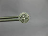 ESTATE .53CT DIAMOND 18KT WHITE GOLD 3D 7MM CLUSTER ROUND HALO STUD EARRINGS