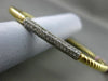 ESTATE .82CT DIAMOND 14K WHITE & YELLOW GOLD 3D PAVE ROPE DESIGN BANGLE BRACELET