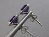 1.63CT DIAMOND & AAA AMETHYST 14KT WHITE GOLD EMERALD CUT & ROUND STUD EARRINGS