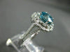 ESTATE LARGE 5.50CT DIAMOND & BLUE ZIRCON 18KT WHITE GOLD FLOWER ENGAGEMENT RING