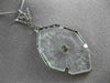 ANTIQUE LARGE WHITE QUARTZ 14KT WHITE GOLD 3D VICTORIAN FILIGREE PENDANT #19784