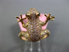 ESTATE 1.05CT PINK & BLACK DIAMOND 18KT ROSE GOLD 3D CLASSIC HAPPY FROG FUN RING
