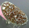 ESTATE LARGE 5.02CT WHITE & PINK DIAMOND 18KT GOLD MULTI SHAPE OVAL CLUSTER RING