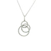 ESTATE .50CT DIAMOND 18KT WHITE GOLD 3D CIRCULAR TRINITY LOVE FLOATING PENDANT
