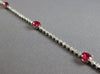 ESTATE 2.92CT DIAMOND & AAA RUBY 14KT WHITE GOLD 3D OVAL & ROUND TENNIS BRACELET