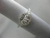 ESTATE .82CT ROUND DIAMOND 18KT WHITE GOLD 3D 4 STONE FLOWER HALO PROMISE RING