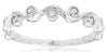 ESTATE .10CT DIAMOND 14KT WHITE GOLD CLASSIC ROUND FILIGREE MULTI LINK FUN RING
