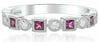 ESTATE .56CT DIAMOND & AAA RUBY 14K WHITE GOLD FILIGREE WEDDING ANNIVERSARY RING