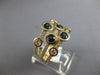 LARGE 4.54CT DIAMOND & AAA SAPPHIRE 14KT YELLOW GOLD 3 ROW BEZEL ETOILE FUN RING