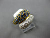 WIDE 2.71CT DIAMOND & AAA SAPPHIRE 18K YELLOW GOLD 3D MULTI ROW CRISS CROSS RING