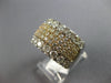 LARGE 3CT DIAMOND 14KT 2 TONE GOLD 3D CLASSIC MULTI ROW WEDDING ANNIVERSARY RING