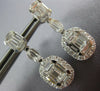2.11CT DIAMOND 18KT WHITE GOLD 3D ROUND & BAGUETTE OVAL SQUARE HANGING EARRINGS