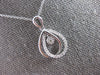 ESTATE .21CT DIAMOND 14KT WHITE GOLD 3D FLOWER TEAR DROP FUN FLOATING PENDANT