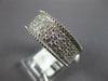 LARGE 1.70CT DIAMOND 14K WHITE GOLD 3 ROW PAVE FILIGREE WEDDING ANNIVERSARY RING
