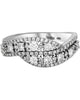 ESTATE .76CT DIAMOND 18KT WHITE GOLD 3D ROUND DOUBLE LEAF CRISS CROSS LOVE RING