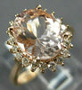 ESTATE LARGE 2.96CT DIAMOND & AAA MORGANITE 14KT ROSE GOLD OVAL ENGAGEMENT RING