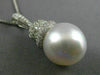 ESTATE LARGE .60CT DIAMOND & AAA SOUTH SEA PEARL 14K WHITE GOLD FLOATING PENDANT
