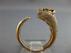 ESTATE .63CT DIAMOND & AAA EMERALD 18K ROSE GOLD HAPPY PANTHER JAGUAR FUN RING