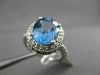 ESTATE LARGE 3.89CTW DIAMOND & AAA BLUE TOPAZ 14KT WHITE GOLD 3D OVAL FUN RING