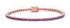 ESTATE 2.52CT AAA PINK SAPPHIRE 18KT ROSE GOLD 3D CLASSIC TENNIS BRACELET