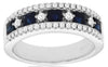 1.32CT DIAMOND & AAA SAPPHIRE 14KT WHITE GOLD PRINCESS & ROUND ANNIVERSARY RING