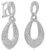 LARGE 2.70CT DIAMOND 18KT WHITE GOLD DOUBLE TEAR DROP CLIP ON HANGING EARRINGS