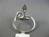 ESTATE LARGE .41CT DIAMOND & AAA RUBY 18KT WHITE GOLD 3D SNAKE SWIRL FUN RING