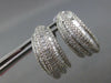 LARGE 2.94CT DIAMOND 18K WHITE GOLD ROUND & BAGUETTE SEMI HOOP HANGING EARRINGS
