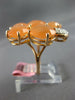 EXTRA LARGE 15.25CT DIAMOND & AAA ORANGE QUARTZ 14K WHITE & ROSE GOLD OVAL RING