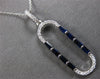 .77CT DIAMOND & AAA SAPPHIRE 14K WHITE GOLD 3D BAGUETTE & ROUND FLOATING PENDANT