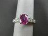 ANTIQUE 1.10CT DIAMOND & AAA PINK SAPPHIRE 14K WHITE GOLD ENGAGEMENT RING #15783