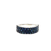 ESTATE 2.16CT AAA SAPPHIRE 18KT WHITE GOLD 3D CLASSIC THREE ROW PAVE FUN RING