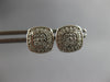 .34CT DIAMOND 14KT WHITE GOLD 3D CLASSIC ROUND SQUARE GEOMETRICAL STUD EARRINGS