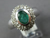 WIDE 1.3CT DIAMOND & AAA EMERALD 14K WHITE GOLD OVAL TRIPLE HALO ENGAGEMENT RING