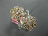 ESTATE LARGE 2.57CT WHITE & PINK DIAMOND 18KT WHITE & ROSE GOLD 3D FLOWER RING
