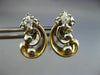 ANTIQUE OLD EURO MINE DIAMOND 14KT 2 TONE GOLD FILIGREE MUSIC EARRINGS #20123