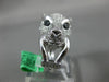 ESTATE LARGE .66CT DIAMOND & AAA DARK SAPPHIRE 18KT WHITE GOLD HAPPY TIGER RING