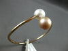 LARGE AAA WHITE & PINK SOUTH SEA PEARL 14K ROSE GOLD CRISS CROSS BANGLE BRACELET