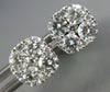 1.09CT DIAMOND 18KT WHITE GOLD 3D ROUND CLUSTER INVISIBLE SQUARE STUD EARRINGS