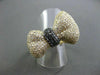 ESTATE LARGE 3.59CT BLACK & WHITE DIAMOND 14KT YELLOW GOLD BOW TIE RING STUNNING