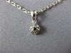 ESTATE SMALL .19CT DIAMOND 18KT WHITE GOLD 3D CLUSTER FLOWER LOVE PENDANT