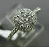ESTATE WIDE .52CT DIAMOND 18KT WHITE GOLD 3D ETOILE CLUSTER HALO PROMISE RING